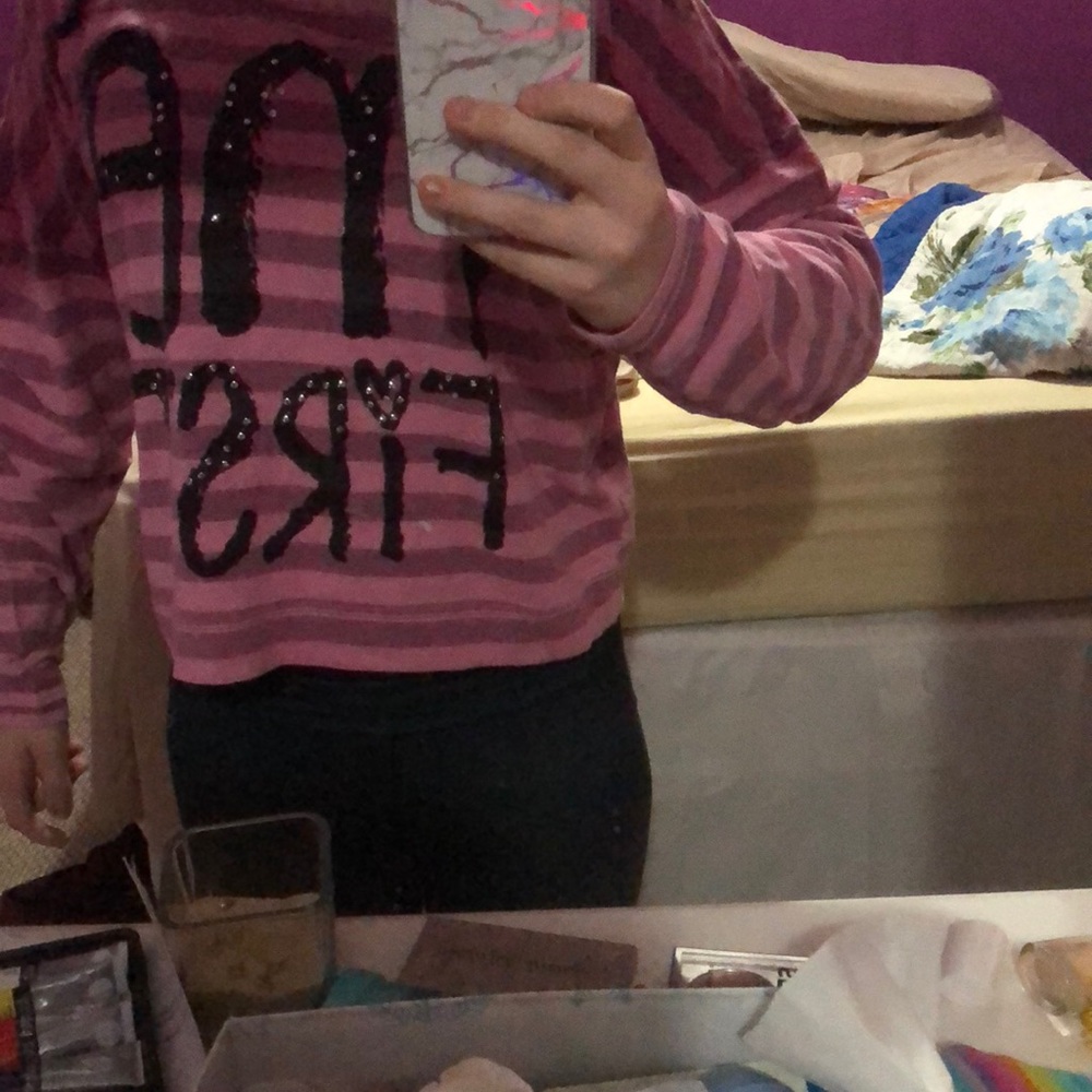 Stranded me first top pink and black size M